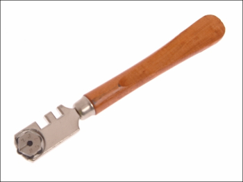 Six Wheel Glasscutter Tungsten Carbide - Wood Handle