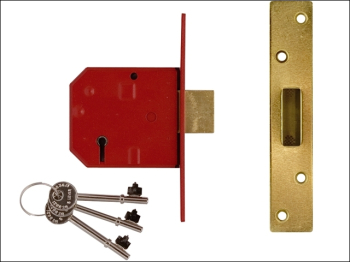 2134E 5 Lever BS Mortice Deadl ock Satin Brass Finish 79.5mm