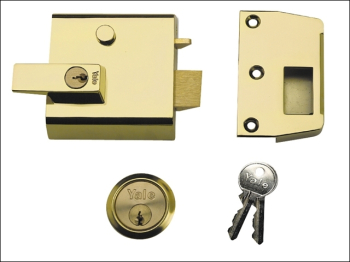 P1 Double Security Nightlatch 60mm Backset Brasslux Finish V