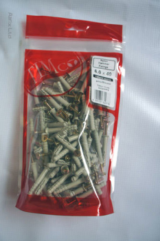 TIMBAG 60060HFB BAG=100 NYLON HAMMER FIXINGS 6.0 X 60